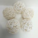 20Pcs Simple Rattan Ball Wicker Balls Decorative Spheres Rattan Twig 5CM