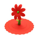 Sunflower Dustproof Reusable Silicone Cup Lid Insulation Cup Cover (Red) A