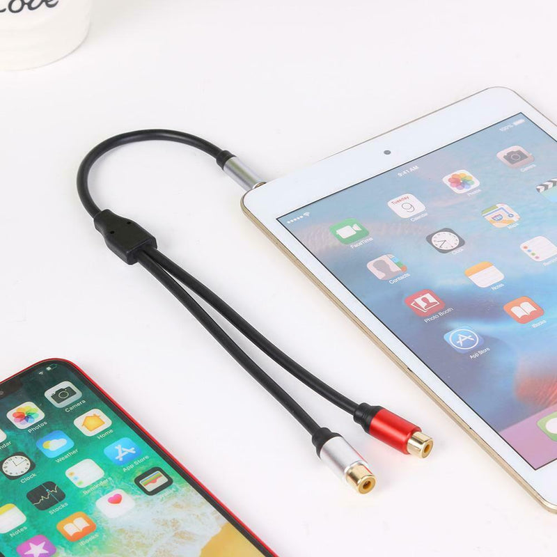 3.5mm Male to 2RCA Female Stereo AUX Audio Cable Y Adapter for Tablet PC