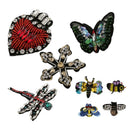 8Pcs Sequins Insect Patches Rhinestone Embroidery Appliques For Clothes Jean