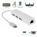 USB-C USB 3.1 Type C To USB RJ45 Ethernet Lan Adapter Hub Cable for Macbook