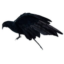 Realistic Feathered Crow Decorative Birds Raven Statue Halloween Lawn Decor