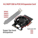 M.2 NVME NGFF To PCI-E X4 Expansion Card Adapter Converter Card with Fan fo
