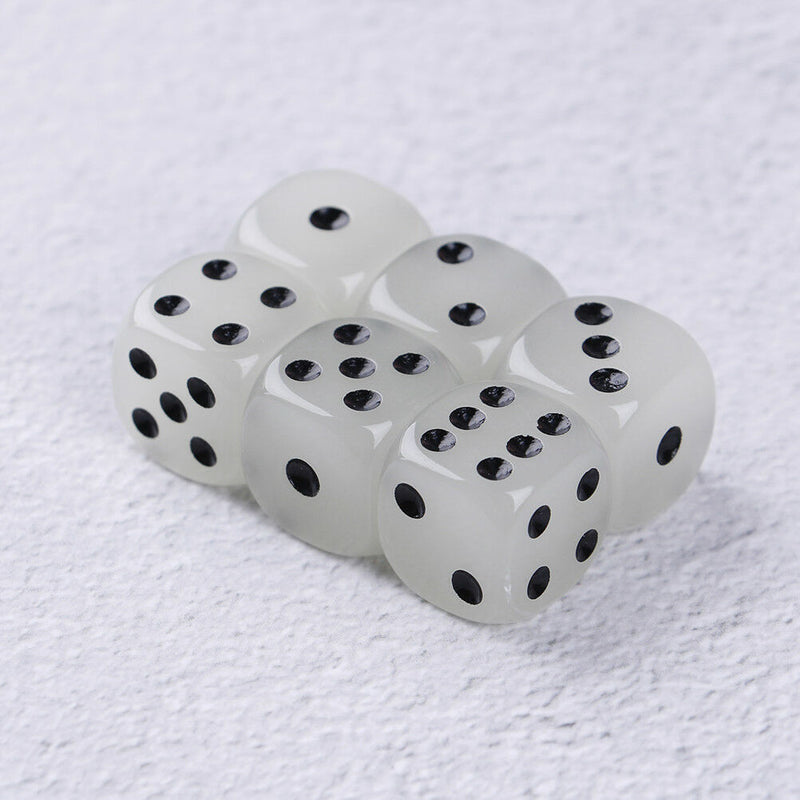 6Pcs 16Mm Luminous Dice Rounded Corner Drinking Glowing DiceEntertainmentDice OZ