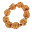 Wood carved Buddha head hand string prayer beads bracelet gift