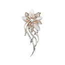 Flower Rhinestone Pins Brooch Badges Women Shirts Lapel Collar Decor Gift
