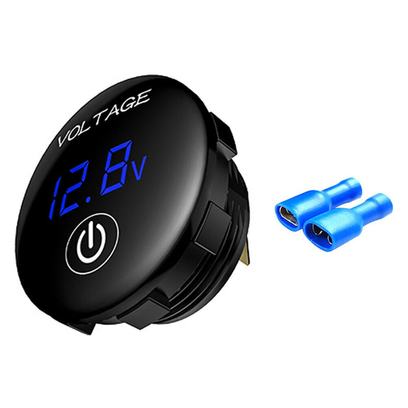 Car DC 5-48V Panel Voltmeter Touch Switch Battery Capacity Tester (Blue)