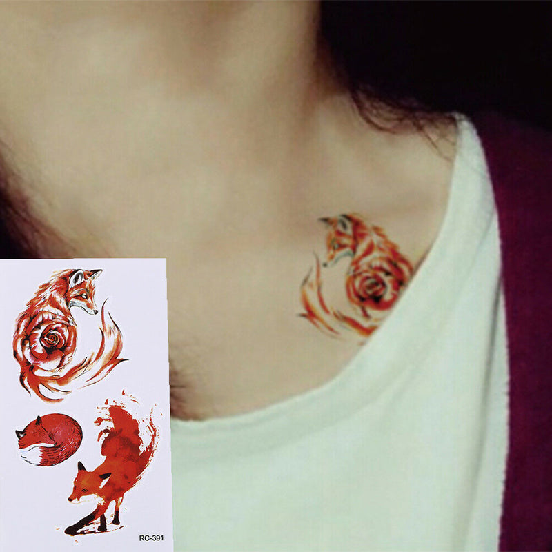 Waterproof Temporary Tattoo Stickers Cartoon Fox Water LZansfer flash tatooII.AU
