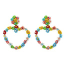 Flower Rice Beads Love Earrings Colorful Rice Beads Earrings Fashion Mixed