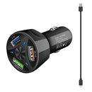 Black 7A Portable 3 USB Ports Car Charger + Charging Cable For DJI Mavic Mini