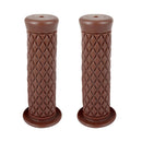 2 Pair Motorbike Motorcycle Handlebar Handle Bar Grips Brown and Dark Grey -