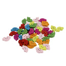 Pack of 50 Mixed Colours Car Shape 2 holes Wooden Buttons
