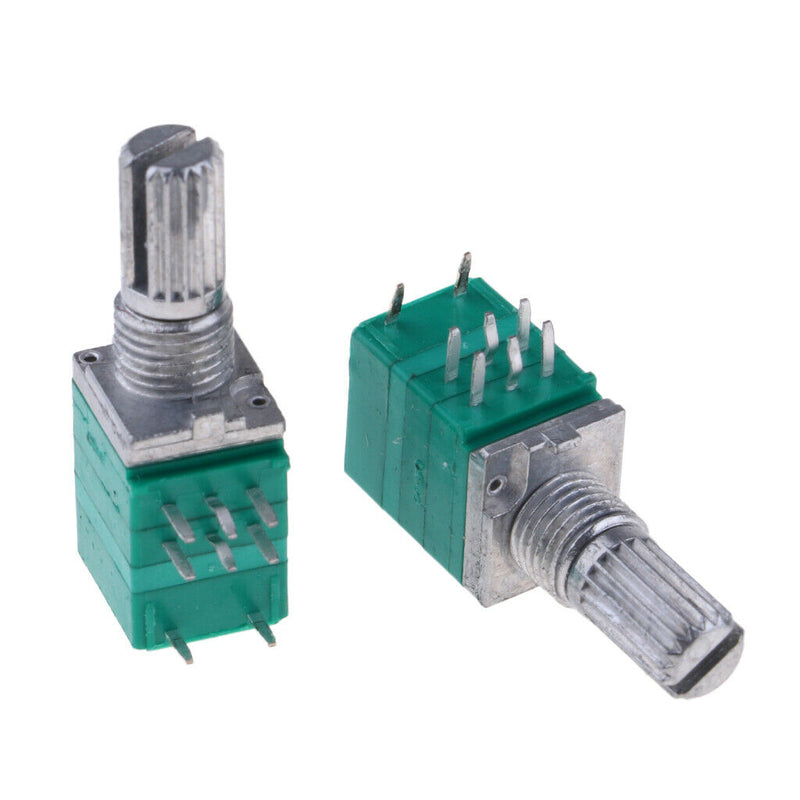 10 Pcs Double Potentiometer B10K with Switch Sound Amplifier Sealed