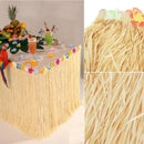Hawaiian Luau Beige Flower Grass Garden Beach Party Table Skirt Cover Decor V7H5