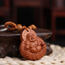 Natural Rosewood Car Key Ring Key Pendant Beautifully Lucky Buddha Orname HOT