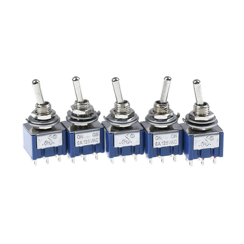 5PCS 6P Toggle Switch 6A 125VAC 6 Pin DPDT ON-ON Mini Toggle Switc.AU