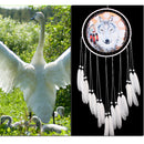 Wolf Printed Dream Catcher Net Feather Bead Dreamcatcher Hanging Ornament