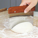 Wooden Handle Bench Dough Scraper Cake Slicer Cutter Pastry Stainless Cutter