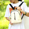 Women PU Leather Pattern Backpack Luxury School Bag Travel Backpack(Beige)