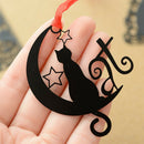2Pcs Black Cat Metal Hollow Bookmark Holder Paper Marker Stationery Supplie FT