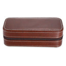 2 Grids PU Leather Travel Watch Storage Case Zipper Wristwatch Box Organize R1N7