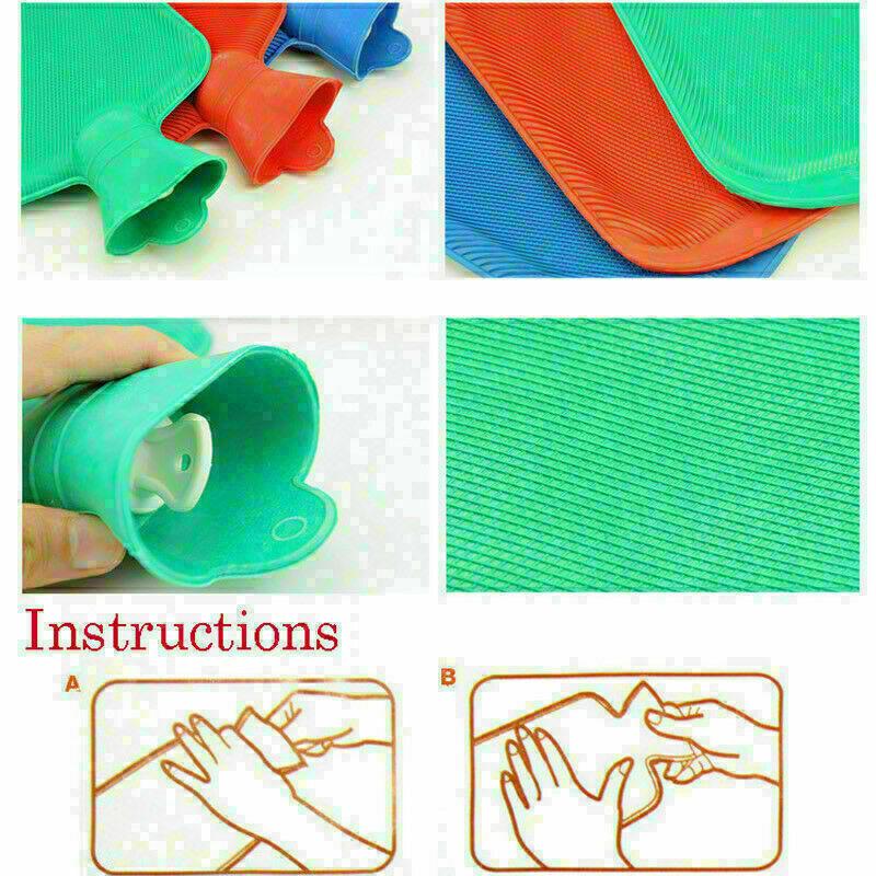 HOT THICK Rubber HOT WATER BOTTLE BAG WARM Relaxing Heat Cold Therapy R4Q5 L9C0