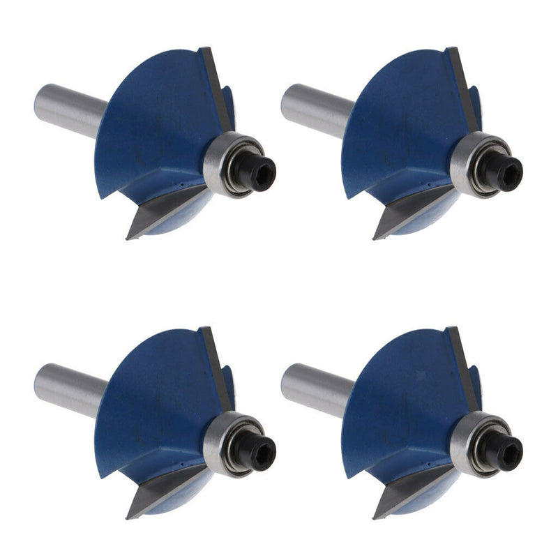 4Pcs 45 Degree Chamfer Edge Forming Router Bit - 1/4" Shank