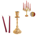 Alloy Candelabrum Candelabra Candle Holder Stand with 2 Spiral Twist Candles