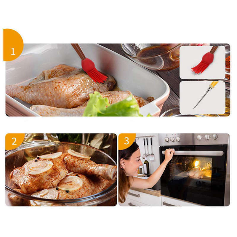 4Pcs Turkey Baster Silicone Turkey Seasoning Pump Drip Oil Seasoning Tube w