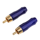 2PCS Universal Audio Video Cable RCA Plug TV Cable Adapter Connector Blue