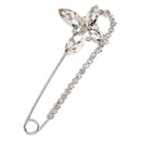 2pcs Hot Safety Pin Brooch Crystal For Womens Scarves Corsage Sweater Collar
