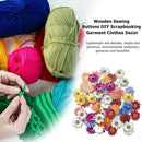 50pcs Wooden Chrysanthemums Sewing Buttons DIY Scrapbooking Clothes Decor