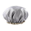 Solid Color Shower Cap for Long Hair Waterproof Mold Washable Hair Cover Wo
