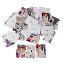 50x Printed Stamps Design Wooden 2-holes Buttons for Scrapbook Craft 34x24mm