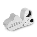 30X 60X Handheld Folding Jewelry Optical Glass Loupe Magnifier w/LED Light