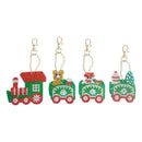 4pcs DIY Full Drill Special-Shape Diamond Painting Christmas Train Keychain