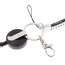 Rhinestones Lanyard with Retractable Reel Vertical ID Badge Holder White