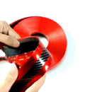 2x 2.5M*5cm Car Door Sill Scuff Pedal Protector Strips Red Sides Carbon Fiber