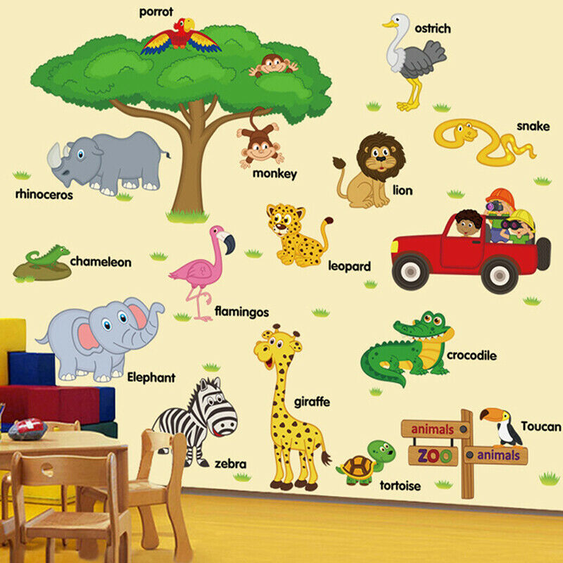 Children's early education stickers animal English REMOVABLE STICKE_