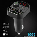 805E Bluetooth 5.0 FM Transmitter Handsfree Car Kit MP3 Player USB Charger