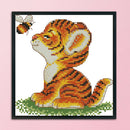 DIY Needlework 11CT Art Stamped Canvas Kit Cross Stitch (D384 Small Tiger)
