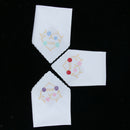 Cotton Floral Embroidered Handkerchiefs Set of 3