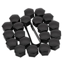 20Pcs 21Mm Car Tire Wheel Bright Black Bolt Nut Covers W/Removal Key Fit fo