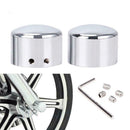 Chrome Front Axle Cap Nut Cover For Dyna Softail Touring Fatboy Spor L0Z0