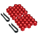 40 Sets 17mm Deep Wheel Chrome Lug Bolt Cover Auto Hub Tyre Screw Decor Red