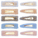 10 Pcs Rhinestone Hair Clips For Women And Ladies Shining Crystal Snap Clip