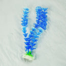 White Blue Plastic Grass Underwater Ornament for Fish Tank