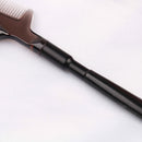Women double-sides brow comb eyebrow brush wood holder make-up tool black JR