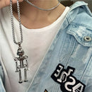 Stainless Steel Necklace Astronauts Robot Pendant Choker Hip Hop Chain Jewel%!