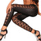 Womens Black Rose Vine Sheer Stretchy Floral Lace Leggings Tight Pencil Pants Bj